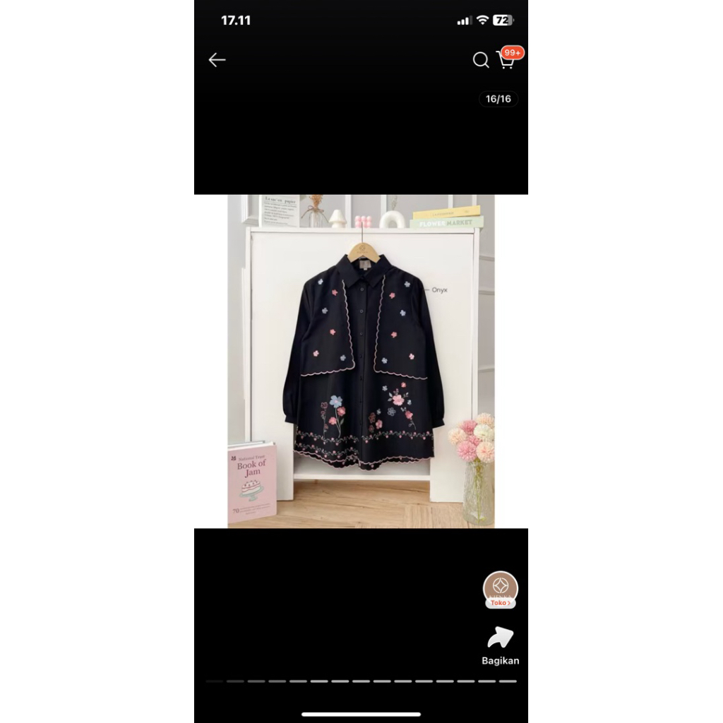 preloved kemeja embroidery  kienka murah+ Free baju