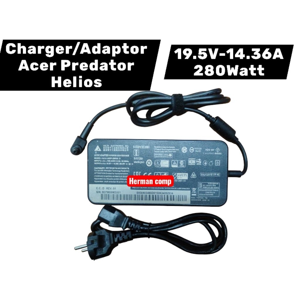 Original Delta Charger Adaptor Acer Predator Helios 300 500 Gaming Laptop Nitro16 Nitro5 280W 19.5V 