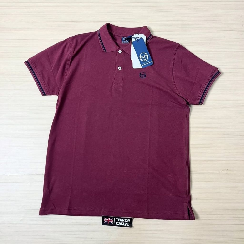 Sergio Tacchini Iconic Polo Shirt Dark Red Original BNWTIP
