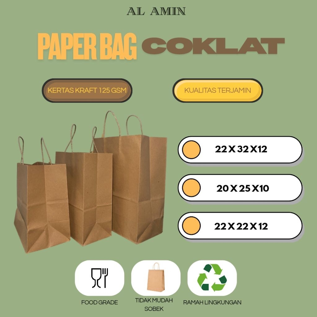 Tas kertas paper bag ( 10 PCS )| ketebalan 125 gsm | souvenir bag tas kado