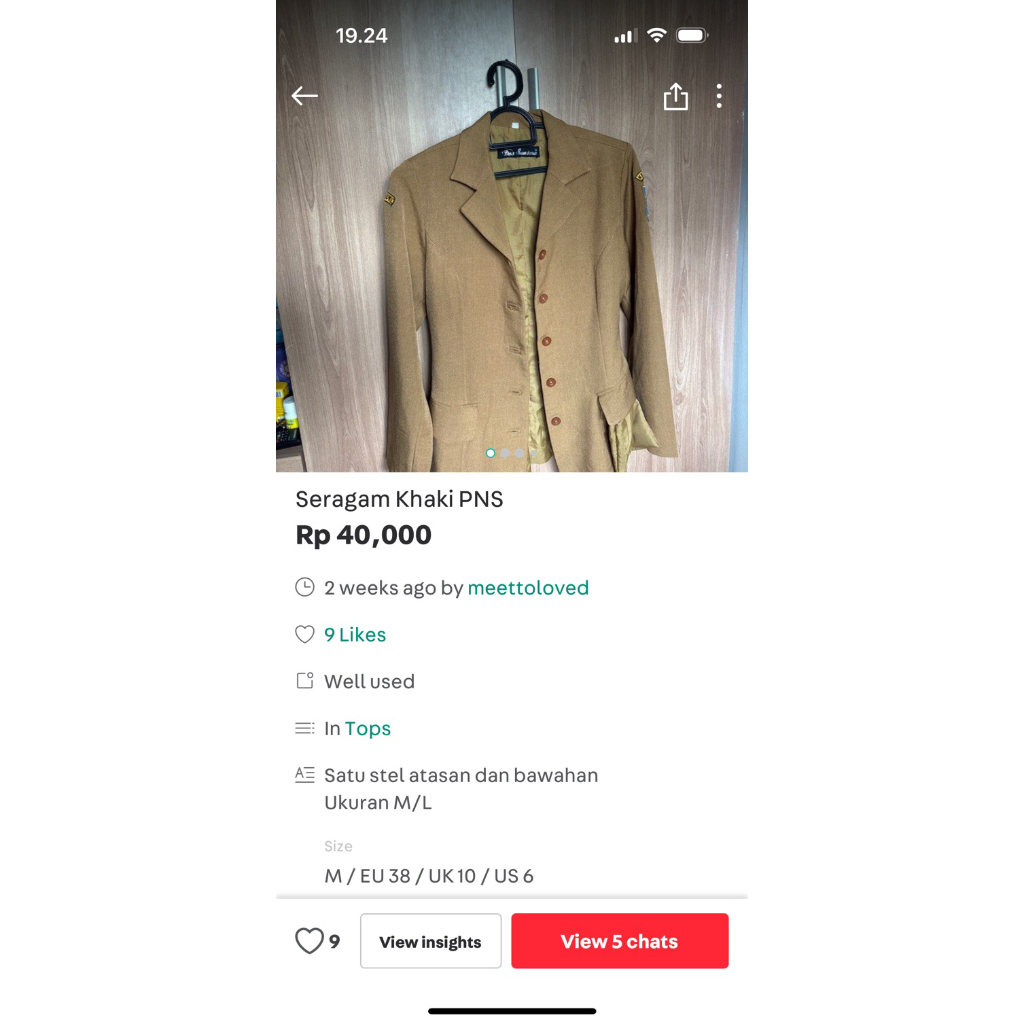 seragam khaki (preloved)