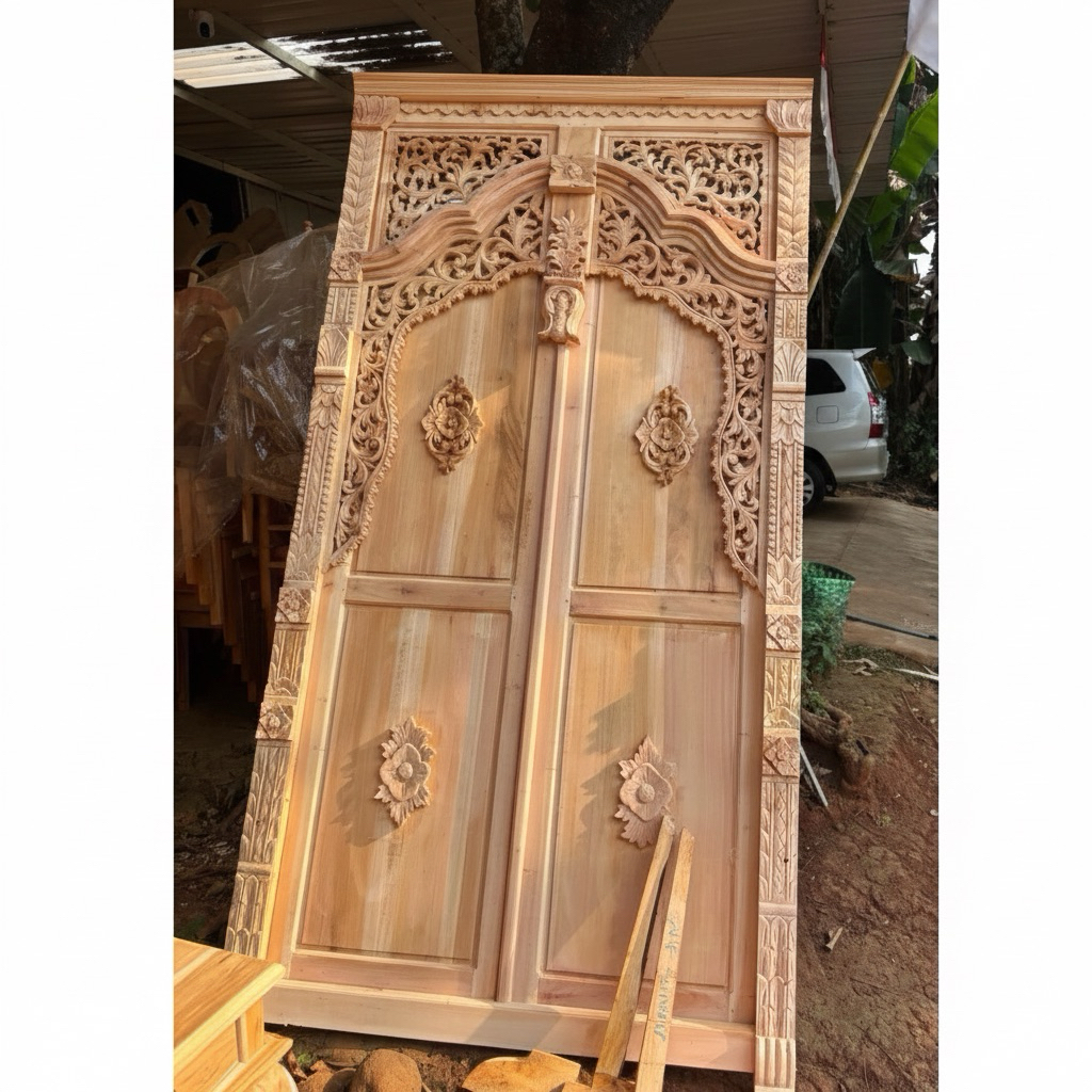 Gebyok Ukir Sketsel gebyok Gebyok pintu Kayu Mahoni Gebyok Pelaminan Properti Studio Foto Prewedding