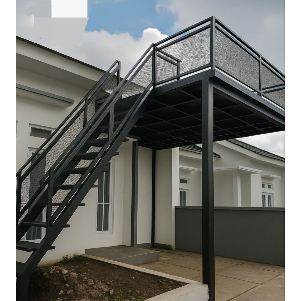 kanopi balkon mezzanine outdoor teras rumah