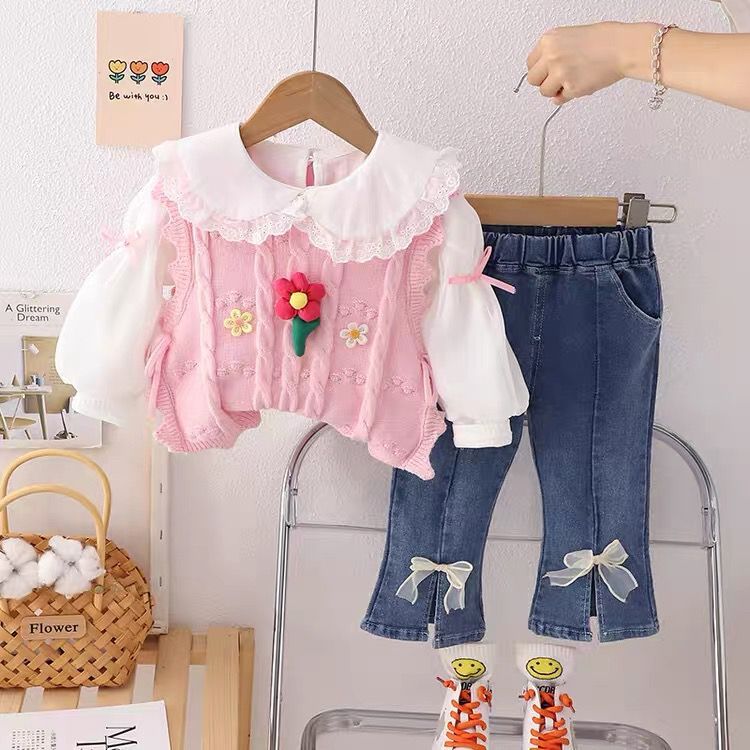 Setelan Anak Perempuan Usia 1-4 Tahun | Pakaian Import Premium Anak Cewek Model Baju Kemeja Lengan P