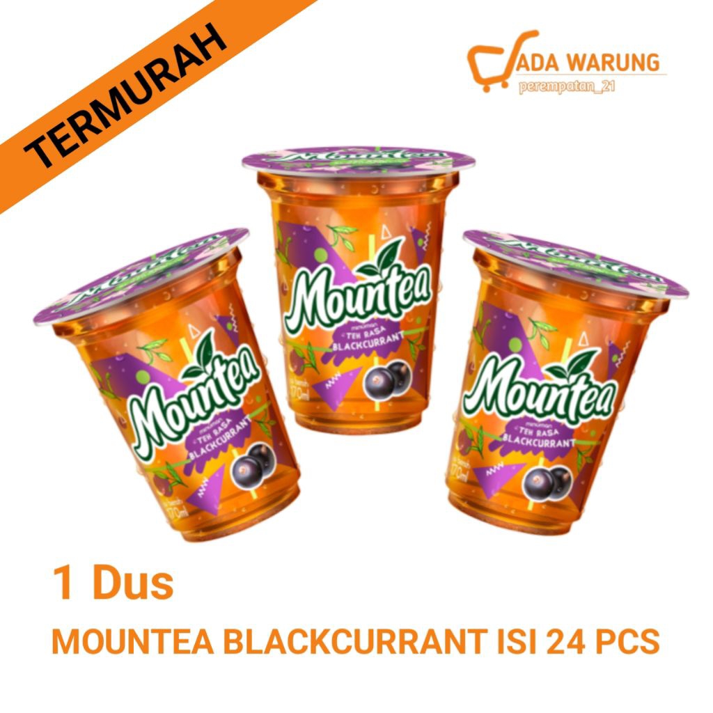 Mountea Blackcurrant 1 dus isi 24 | Minuman Teh Jajanan Warung Murah