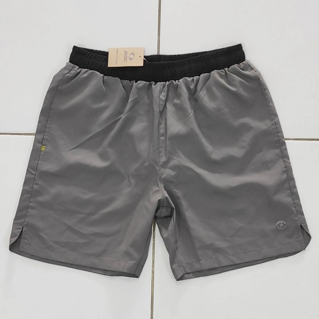 CELANA RUNNING ASTEC Shorts Black Grey Original *ADA KANTONG