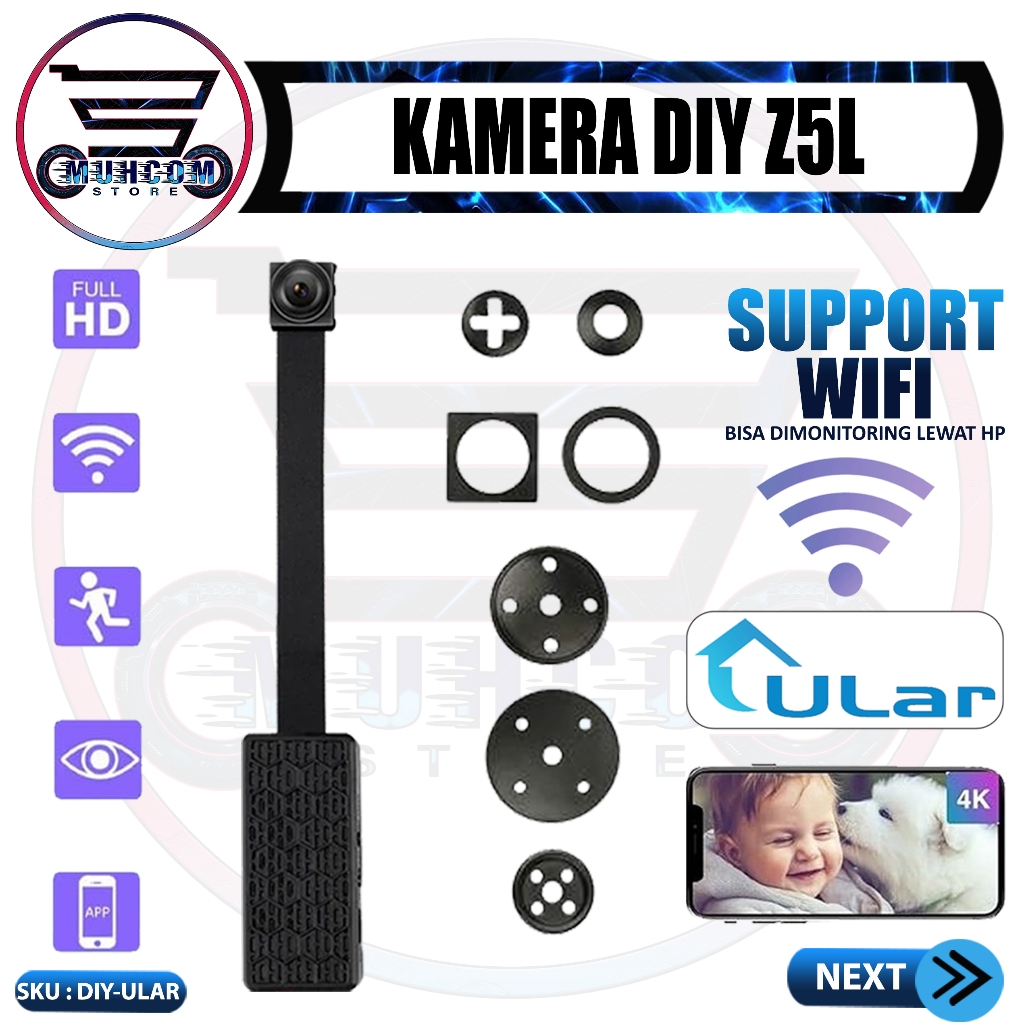 Muhcom Mini Kamera DIY 1080P WiFi Modul Spy Camera Tersembunyi, Rekam Streaming Lewat App DIY-ULAR