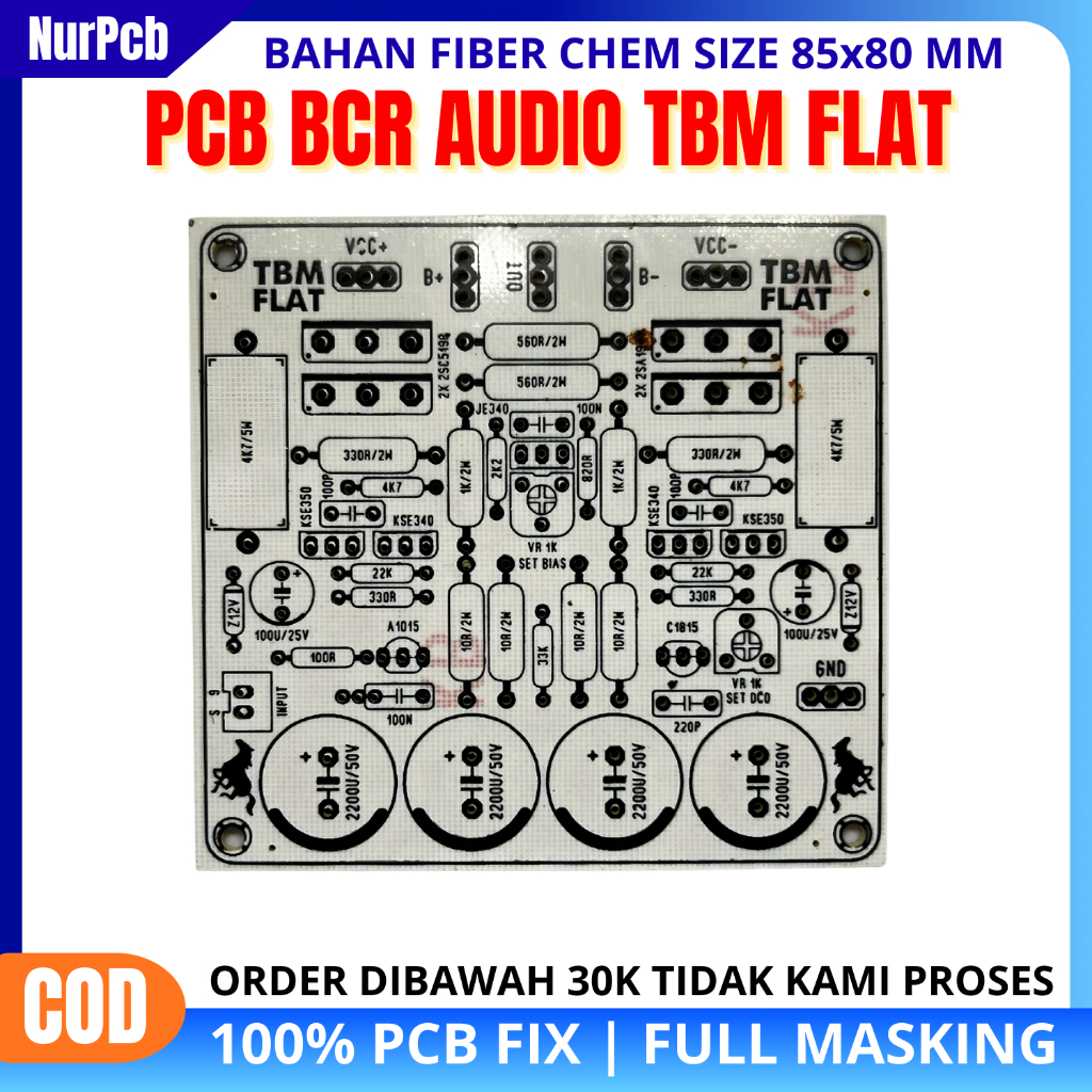 NUR PCB - PCB Power Amplifier BCR Audio TBM Sublow 2 Ohm Ukuran 8 x 8.5 cm Fullmasking