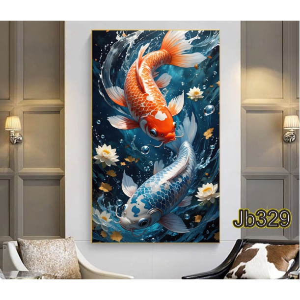 Stiker Dinding Ikan Koi Estetik, Stiker Ikan Koi Pembawa Hoki, Wallpaper Stiker Ikan Koi Besar