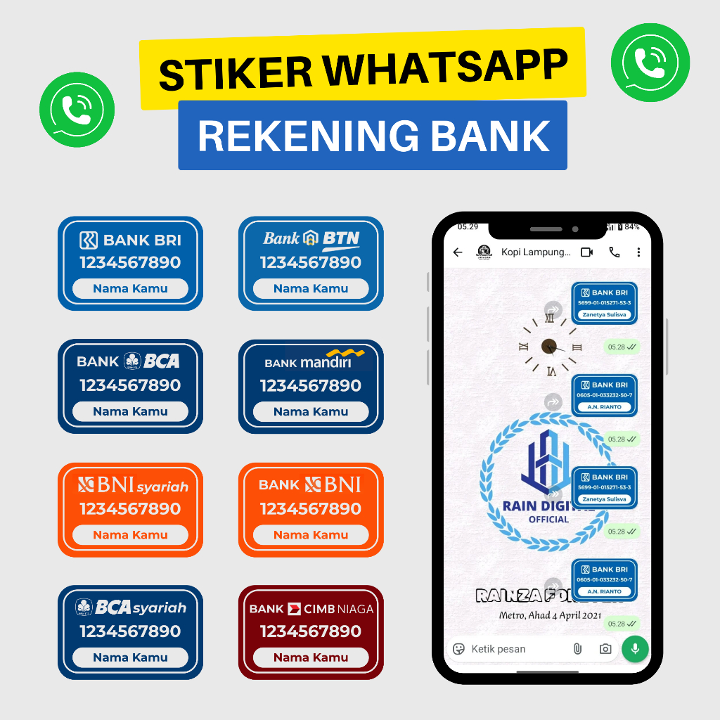 Stiker WA Rekening Bank - Stiker Whatsapp Rekening Bank - Stiker Whatsapp Bank