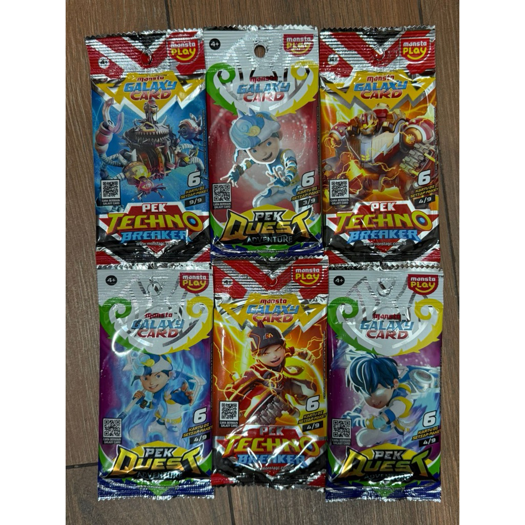 BOBOIBOY MONSTA GALAXY CARD SET PEK QUEST PEK TECHNO BREAKER PACK ISI 6