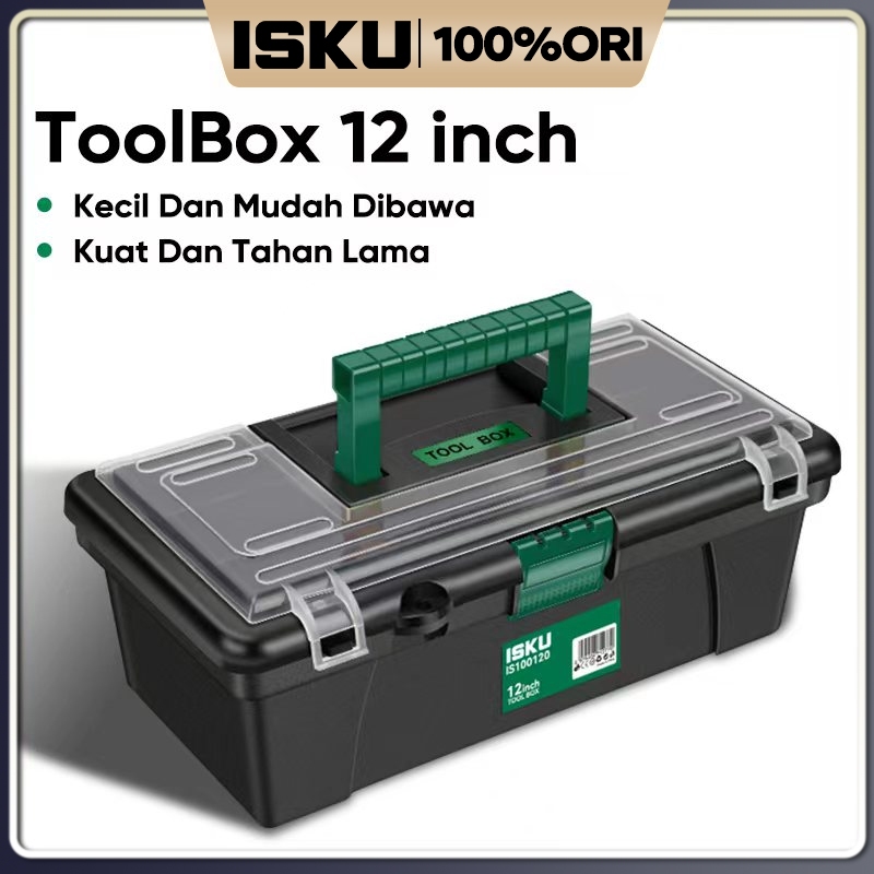 ISKU Tool box Mini 12 Inch Kotak Perkakas/kotak alat multifungsi portabel /Kotak Kunci Bengkel