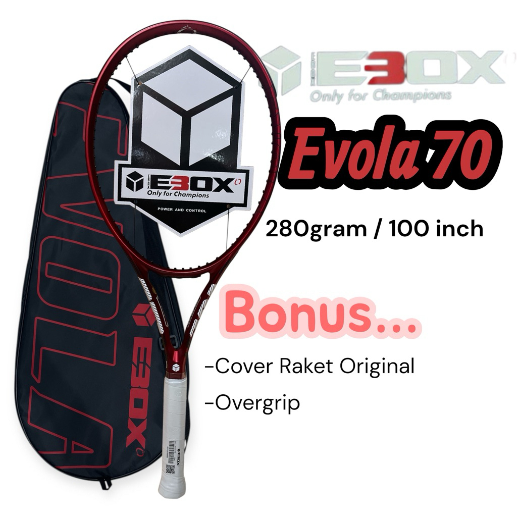 Raket Tenis Ebox Evola 70 280gram 100” / Raket Ebox / Racket Tennis