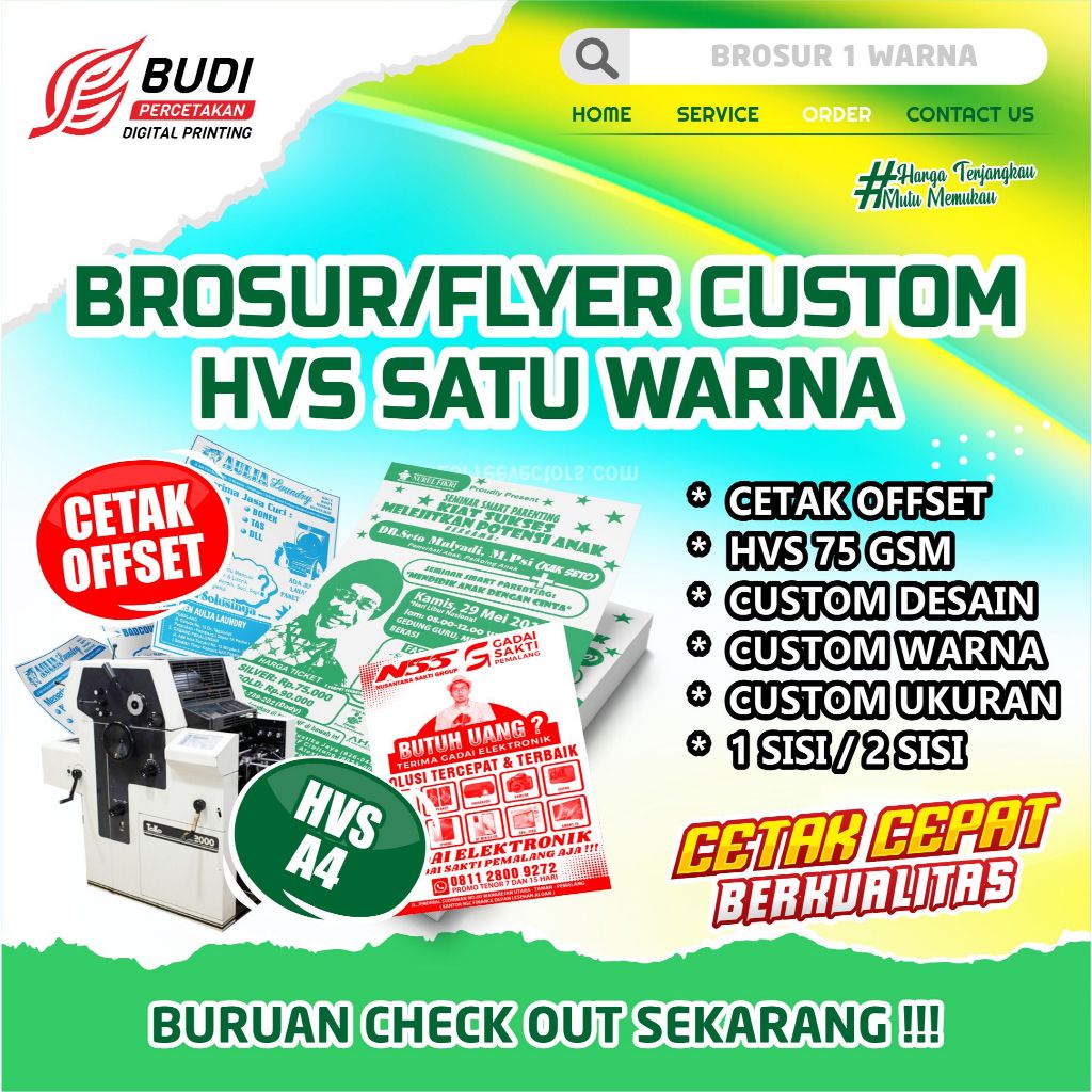 Cetak Brosur 1 Warna I Cetak Brosur offset I Cetak Brosur  I HVS F4/A4/A5