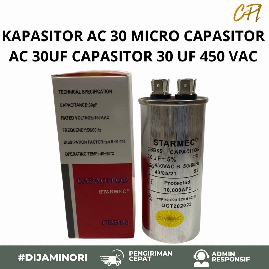 KAPASITOR AC 30 MICRO CAPASITOR AC 30UF CAPASITOR 30 UF 450 VAC