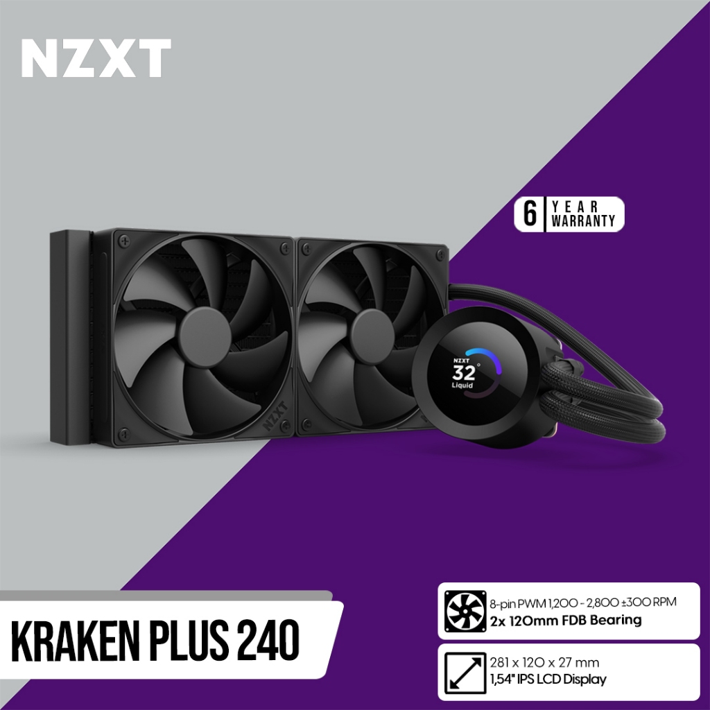 NZXT Kraken Plus 240 AIO Liquid Cooler with LCD Display