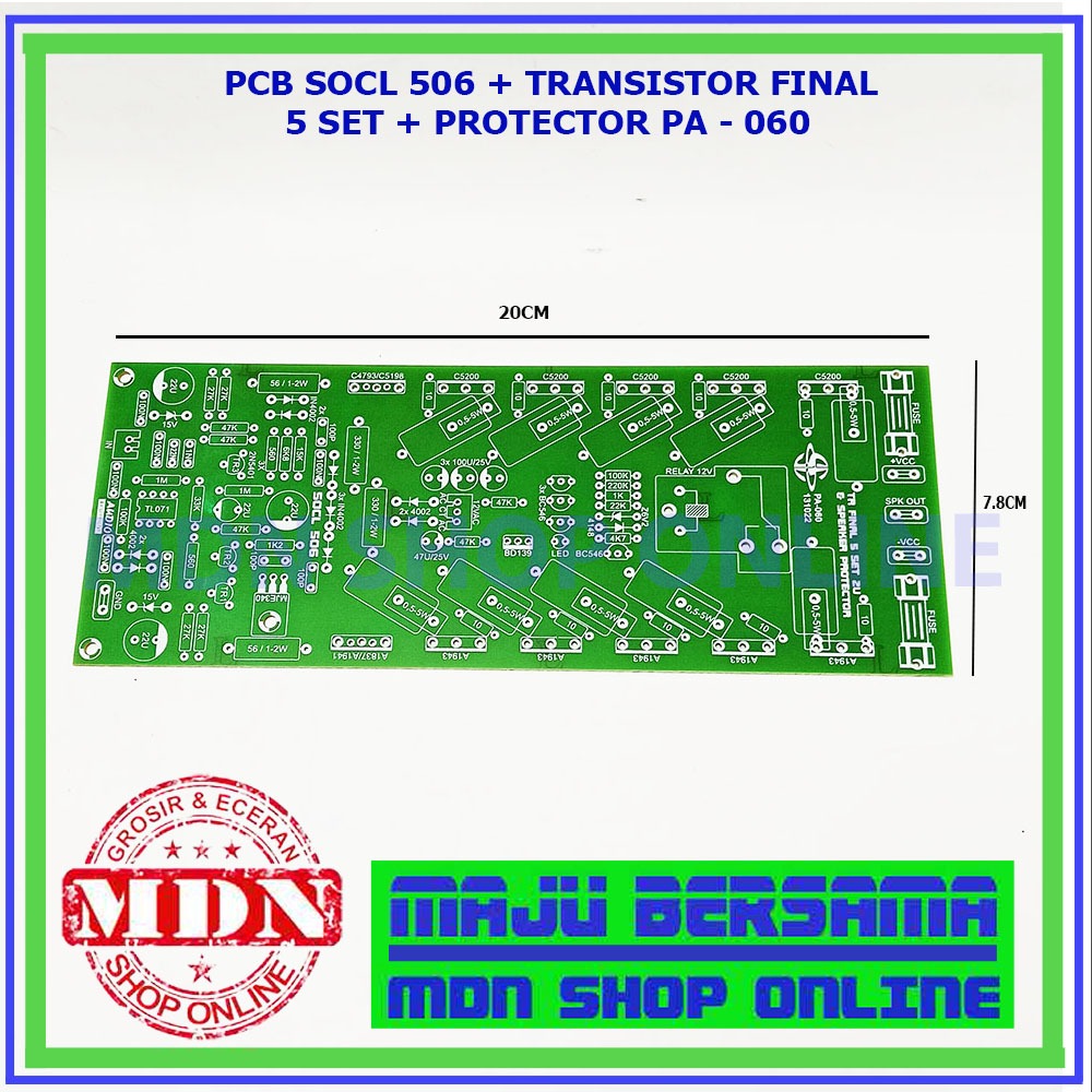 PCB socl 506 plus transistor final 5 set plus protektor PA - 060