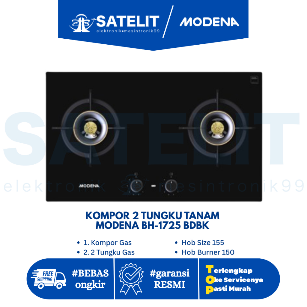 KOMPOR 2 TUNGKU TANAM MODENA BH-1725 BDBK
