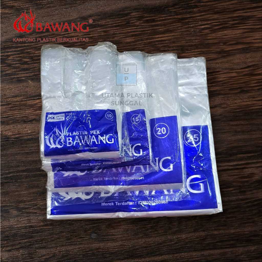 Kantong Plastik Bawang Ukuran 15, 20, 25 PE PEX Kresek Bening