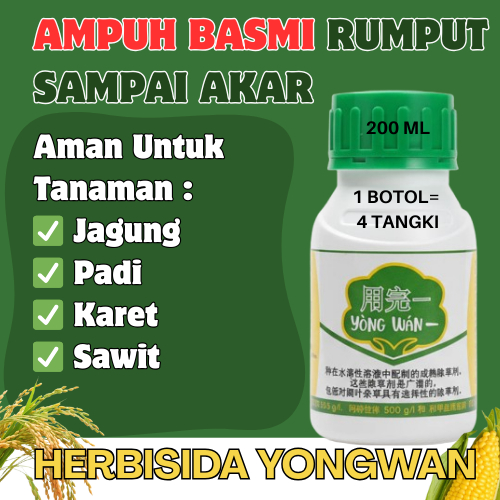 YONGWAN / YONG WAN HERBISIDA RACUN RUMPUT GULMA AMAN PADA TANAMAN PADI KARET SAWIT JAGUNG TEBU DLL