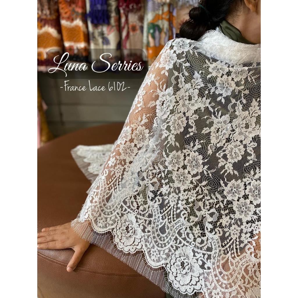 Luna Series - Original France Lace 6102 - Ukuran kain 1,8m x 1,1m
