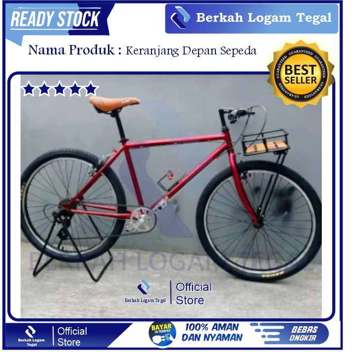 Keranjang Sepeda Kayu-Besi Premium - Klasik & Fungsional/Federal / MTB/Universal