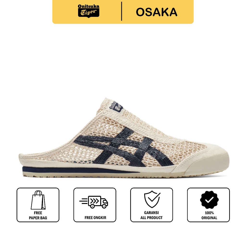 Sepatu Onitsuka Tiger Mexico 66 Sabot White Black Original / Sepatu Wanita / Sandal Wanita / Sneaker