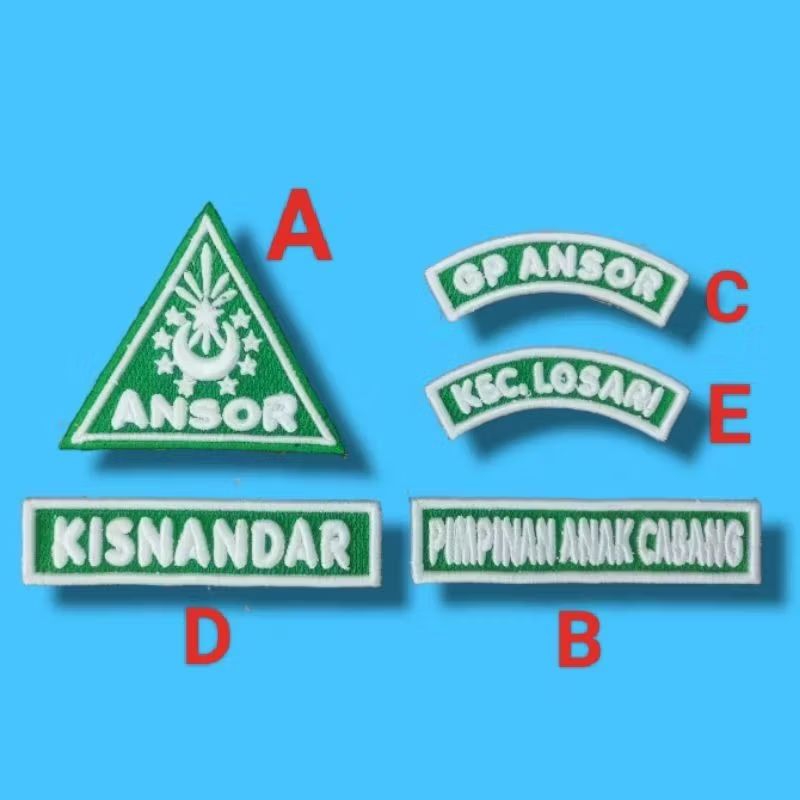 BET BORDIR LOGO LAMBANG ANSOR,GP ANSOR, GERAKAN PEMUDA ANSOR