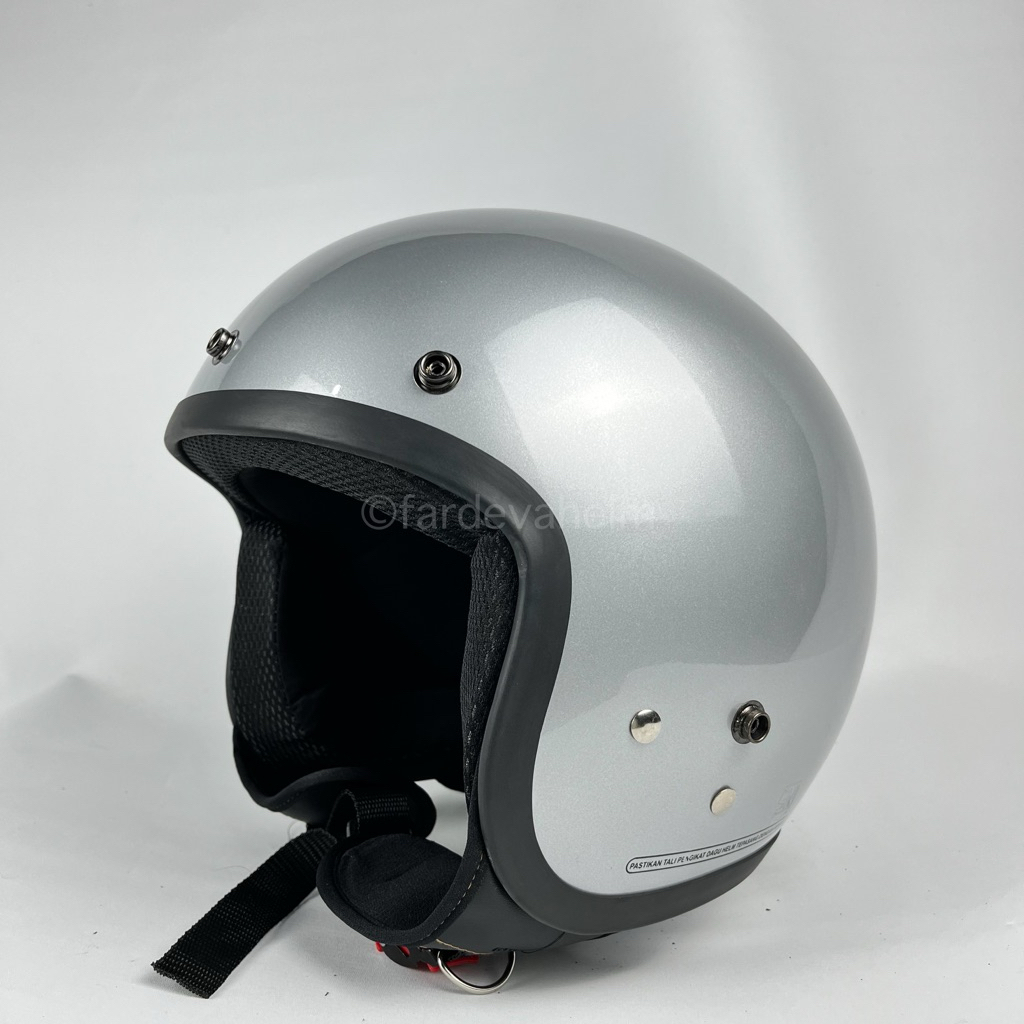 Helm Bogo Dewasa SNI Retro Tanpa Kaca  Full Leher Pria Wanita Hijab