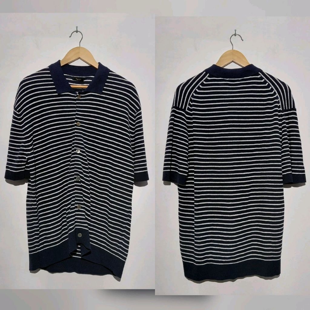 MASSIMO DUTTI KEMEJA GARIS KNIT SHIRT BARU ASLI ORIGINAL