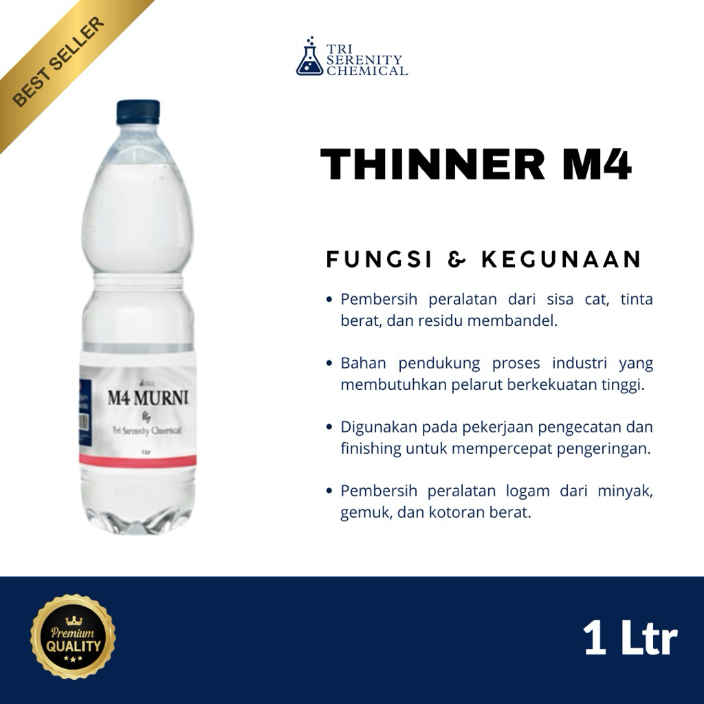 THINNER M4 - Reducer Minyak M4 Reduser Pengencer Pencair Thinner Tinta Sablon Plastik 1 Liter TERMUR