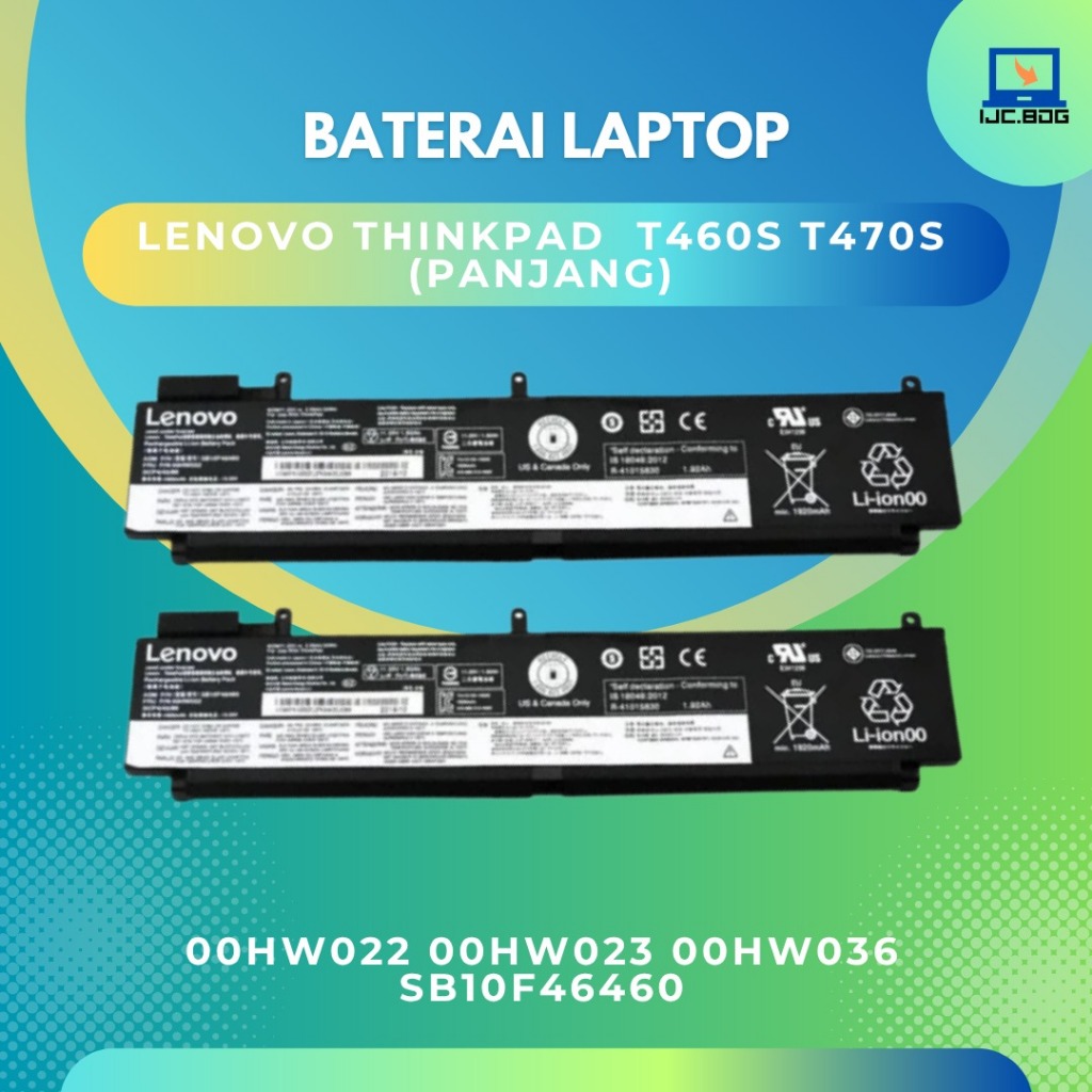Mikhaeladsport Baterai Lenovo Thinkpad T460S T470S (Panjang) 00Hw022 00Hw023 00Hw036