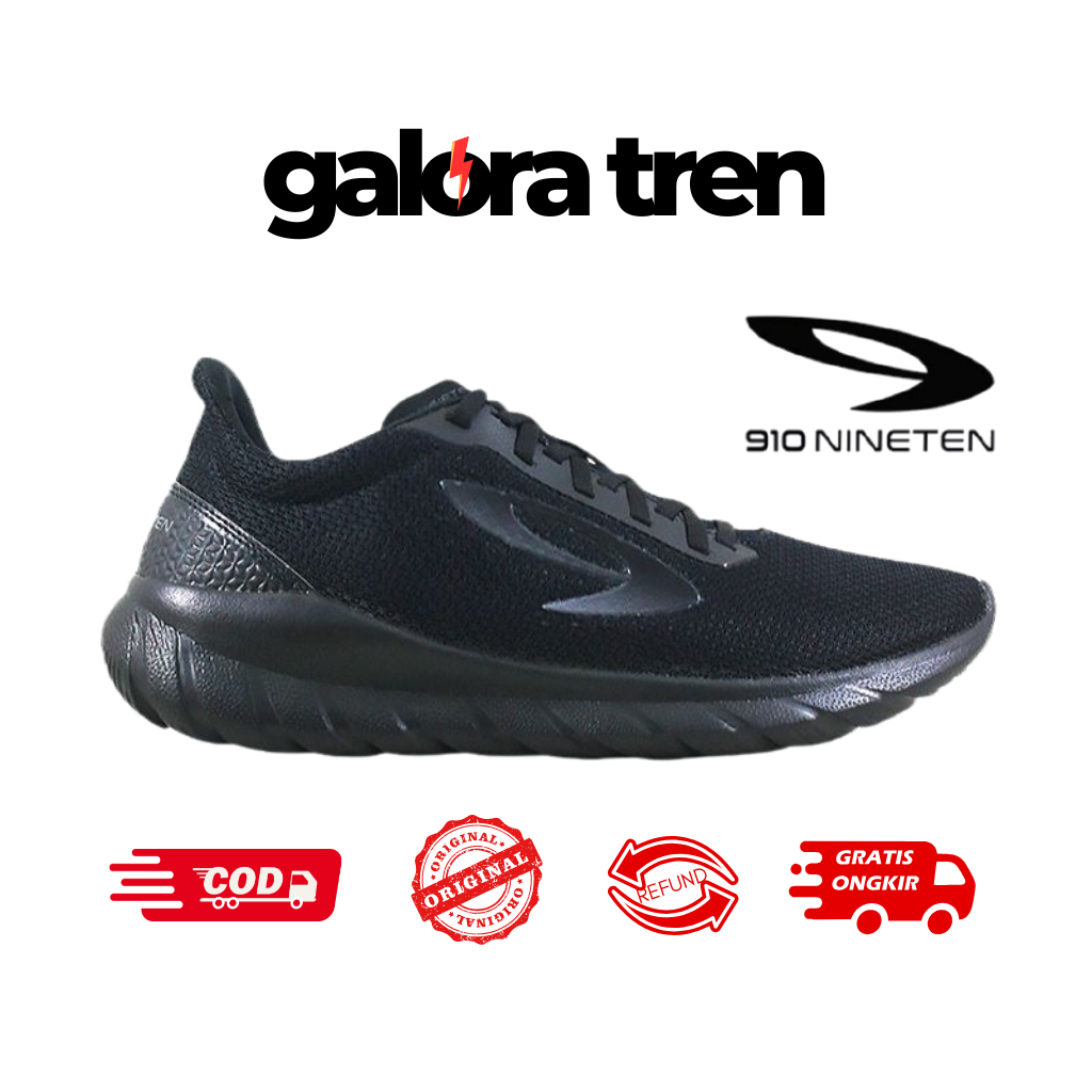 910 YASHA HITAM HITAM - Sepatu Lari / Yasha Hitam Hitam 910Nineten / Sepatu BTS / Sepatu Full Black