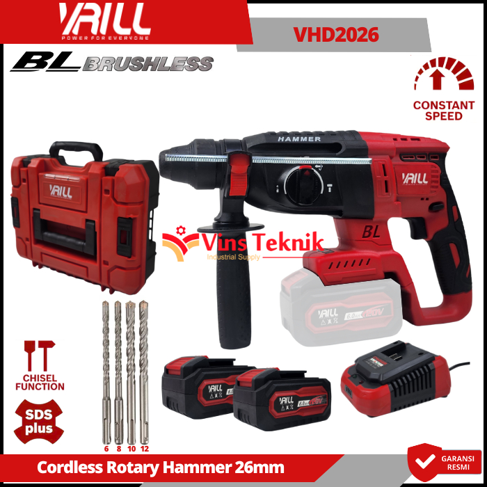 VRILL VHD2026 Mesin Bor Beton Cordless Rotary Hammer 26mm VHD 2026