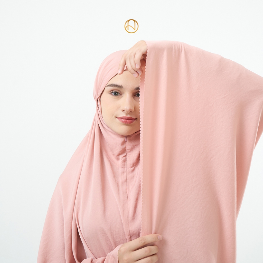 Mukena Radji Denara Silk Dusty Pink Premium | Mukena Elegan Nyaman Dipakai