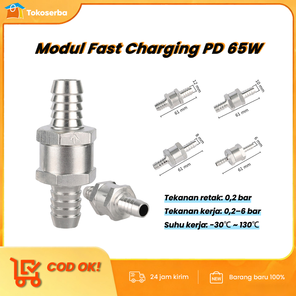 One Way Valve  Logam Aluminum 6/8/10/12Mm Fuel Motor Mobil Selang Aluminium Non Return Check