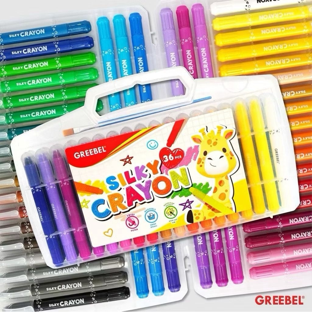 GREEBEL SILKY CRAYON 36 Warna / Krayon Silky 36 / Crayon Silky