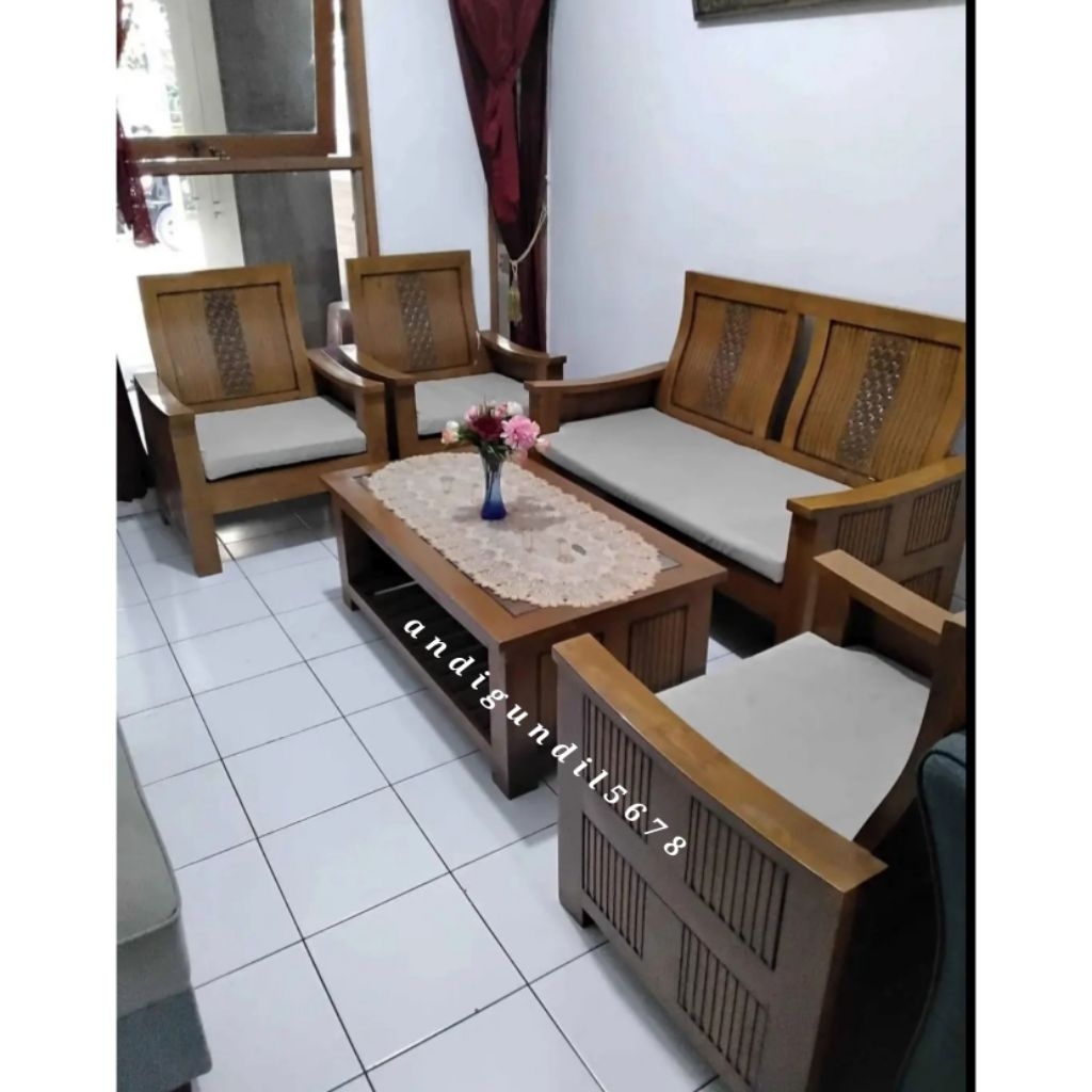 Kursi Tamu Minimalis 2111+Meja Kursi Tamu Ukiran Jepara Full Kayu Jati Kursi Tamu Minimalis Salur  K