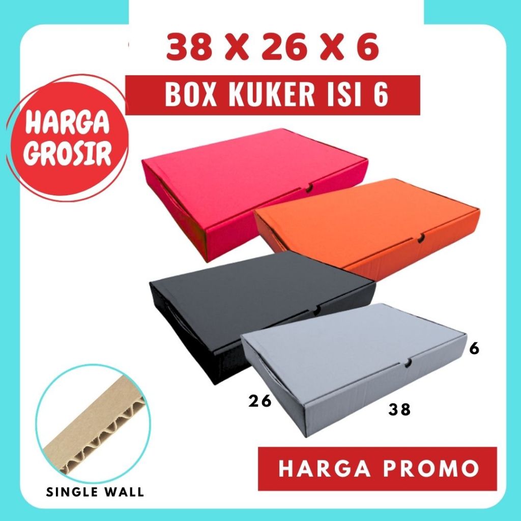 Kardus Kuker 38x26x6 LD Kue Kering Toples 250 gr isi 6 Toples Box Ied Mubarok Dus Idul Fitri Lebaran