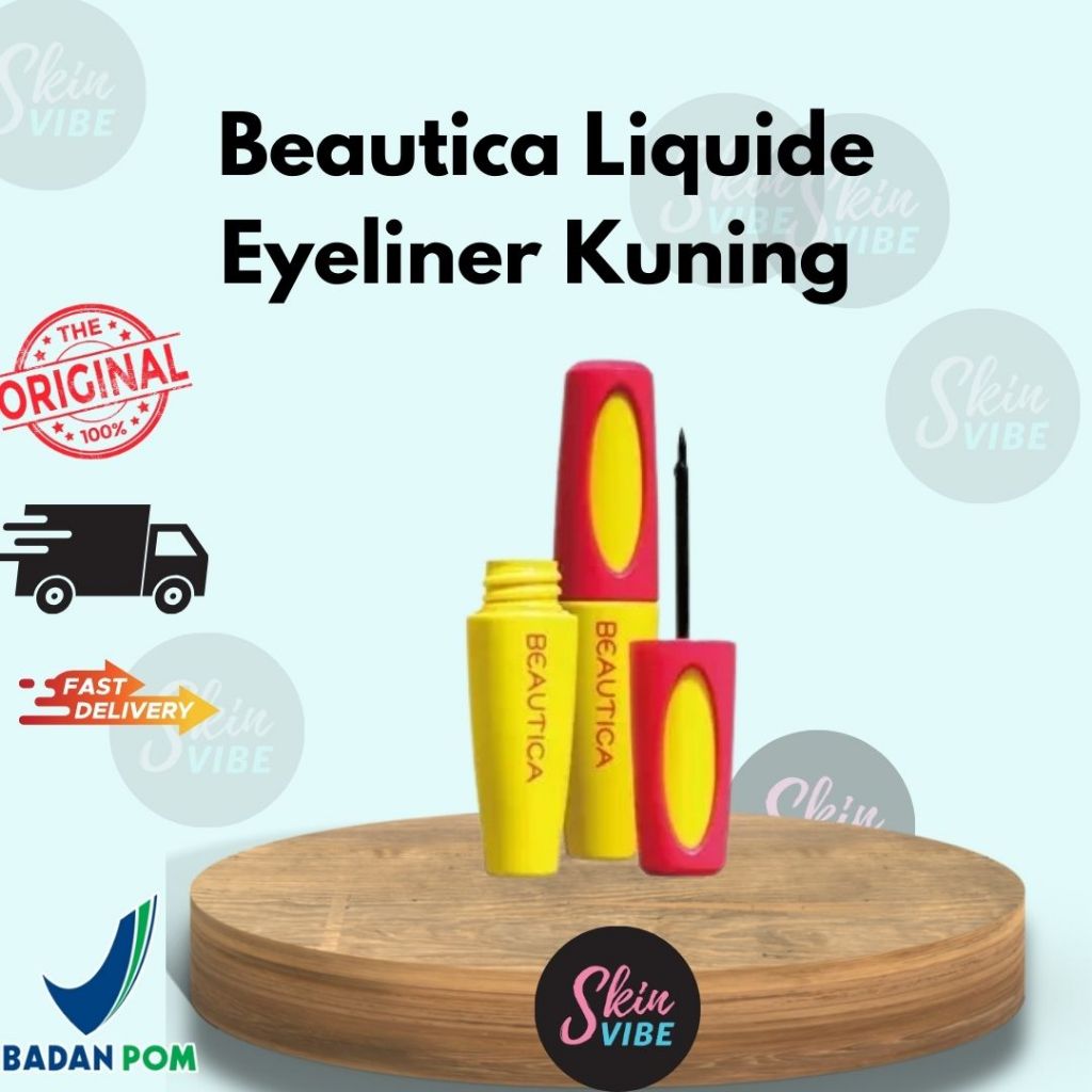 BEAUTICA SMOOTH LIQUID EYELINER KUNING WATERPROOF / EYELINER BEAUTICA WATERPROOF