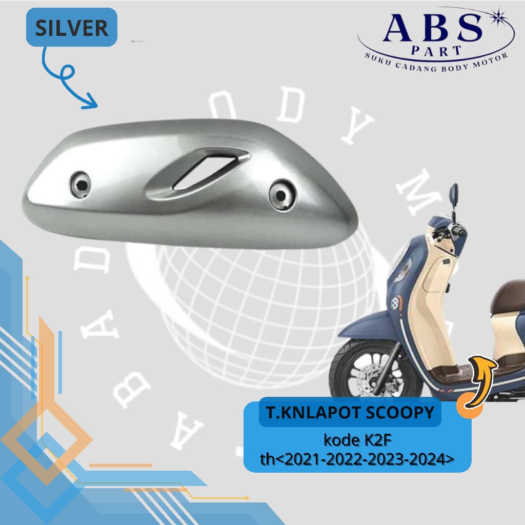 Cover Tameng Knalpot Scoopy eSP K2F SILVER TUTUP KNALPOT SCOOPY 2021 2022 2023