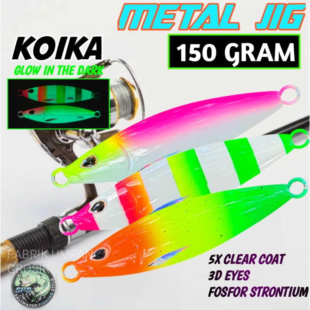 Koika Full Gid 150 Gram Metal jig Umpan Pancing Micro Jig 150 Gram Full Gid ASSIST HOOK Jig KFG150GR