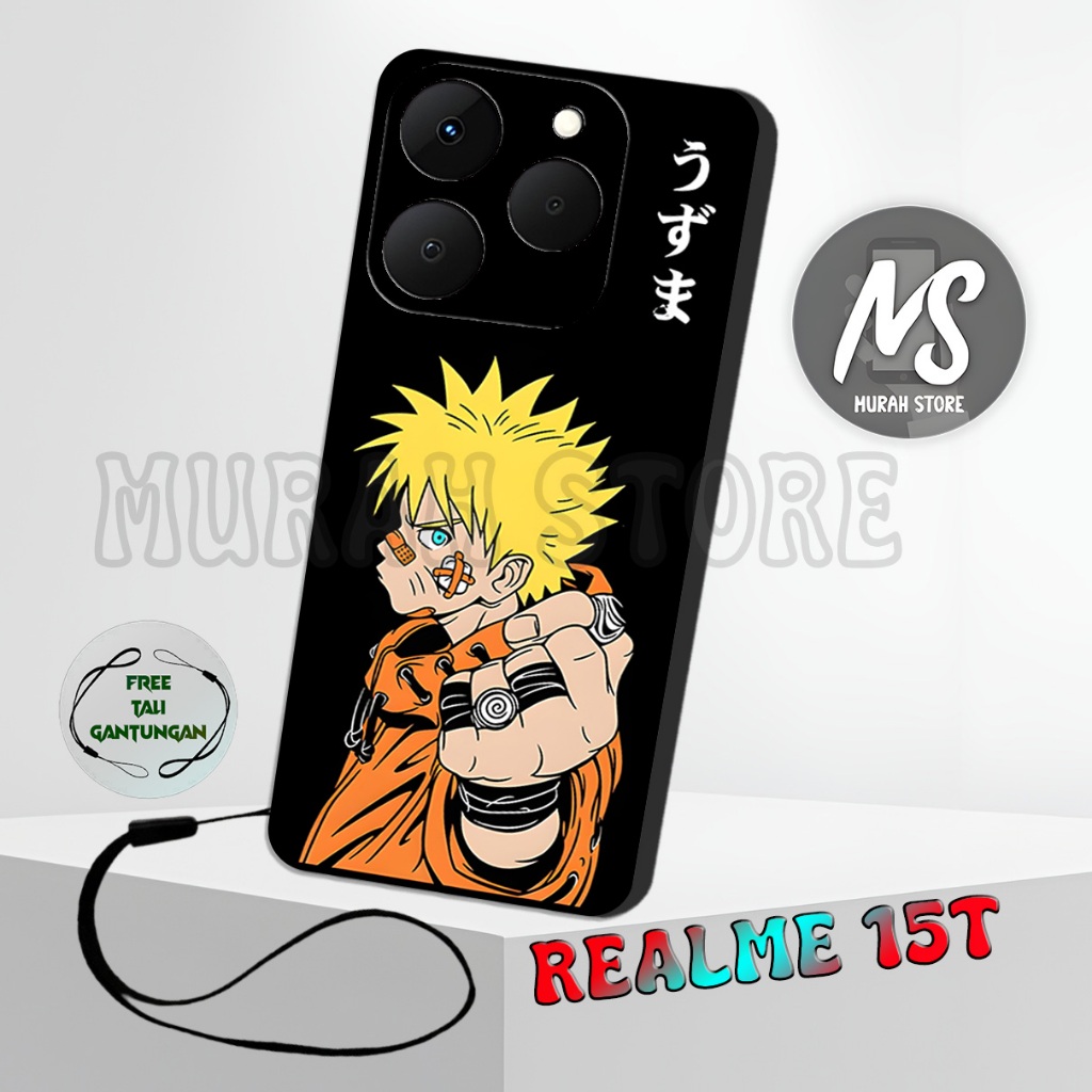 MS9/ Softcase Karet REALME 15T + TALI GANTUNGAN HP / Motif Naruto / Case REALME 15T / Silikon REALME