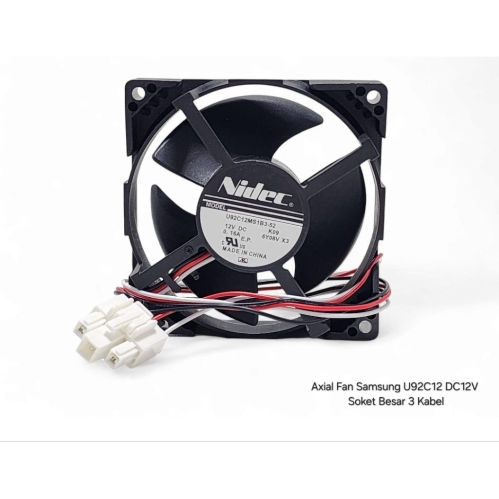 Axial Fan Samsung U92C12 DC12V Soket Besar 3 Kabel