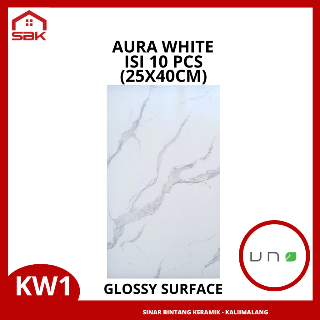 Keramik Dinding 25x40 Aura White Uno