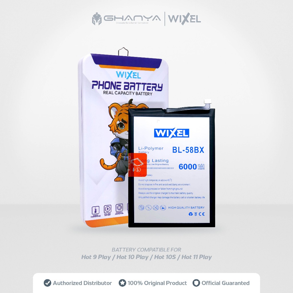 WIXEL Baterai Double Power BL-58BX BL58BX Infinix Hot 9 Play X680 Hot 10 Play X688 X688C Hot 10S X68