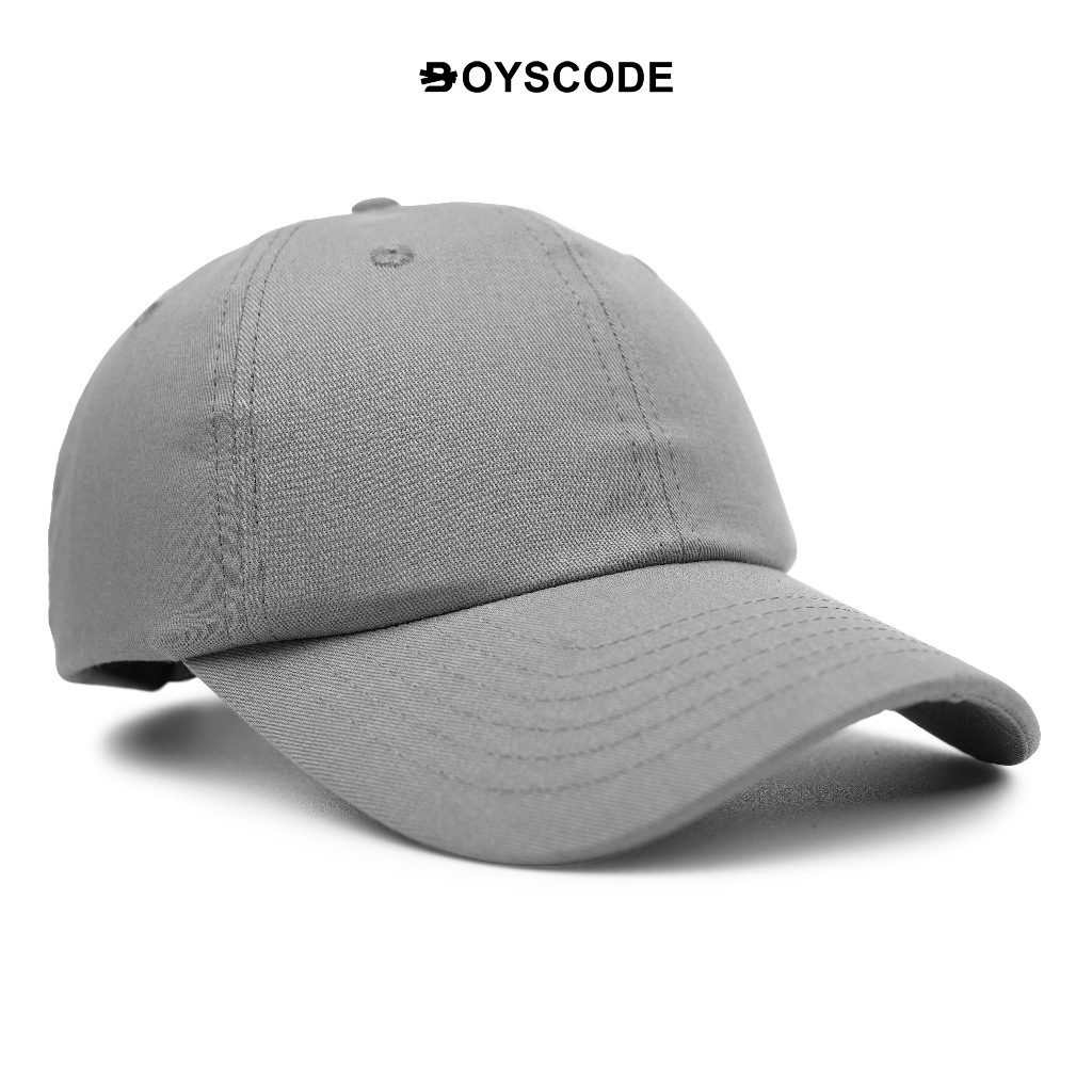 BOYSCODE Topi Baseball Basic Polo Cap Polos Exclusive Premium  Unisex Pria Wanita Abu