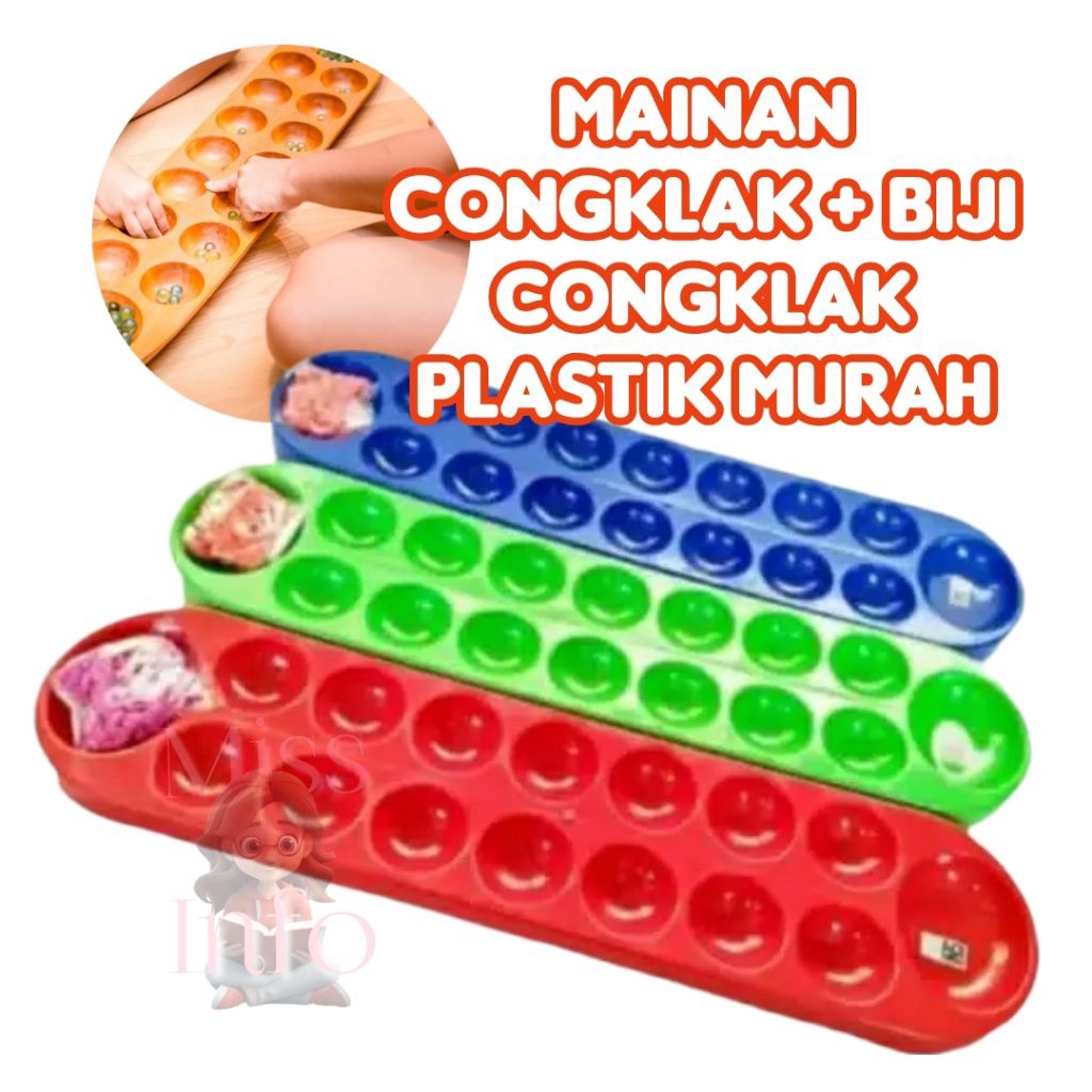 Mainan Congklak + biji congklak plastik murah