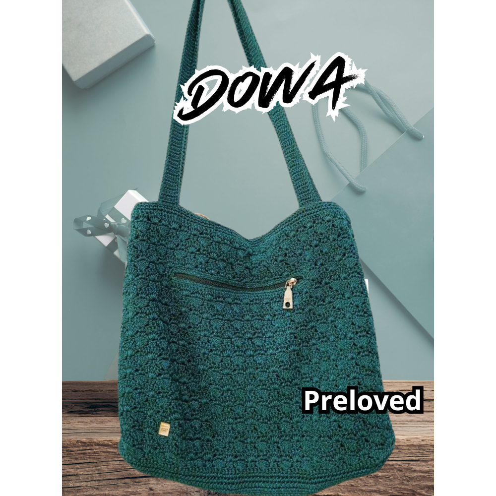 TAS DOWA HIJAU RAJUT ORIGINAL Preloved