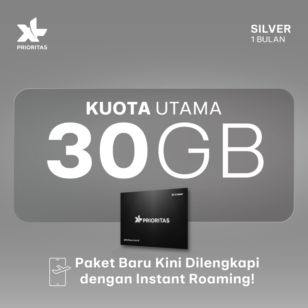 Kartu Perdana XL PRIORITAS SILVER 30GB/bln